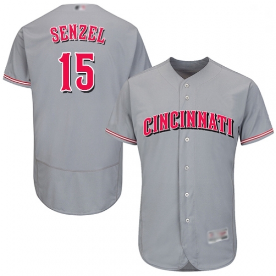 Reds 15 Nick Senzel Grey Flexbase Authentic Collection Stitched Baseball Jersey Reds 15 Nick Senzel Grey Flexbase Authentic Collection Stitched Baseball Jersey