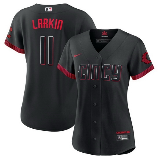 Women Cincinnati Reds 11 Barry Larkin Black 2023 City Connect Stitched Baseball Jersey Women Cincinnati Reds 11 Barry Larkin Black 2023 City Connect Stitched Baseball Jersey