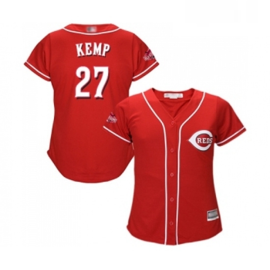 Womens Cincinnati Reds 27 Matt Kemp Replica Red Alternate Cool Base Baseball Jersey Womens Cincinnati Reds 27 Matt Kemp Replica Red Alternate Cool Base Baseball Jersey