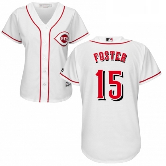 Womens Majestic Cincinnati Reds 15 George Foster Replica White Home Cool Base MLB Jersey Womens Majestic Cincinnati Reds 15 George Foster Replica White Home Cool Base MLB Jersey