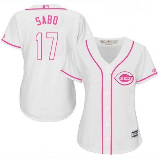 Womens Majestic Cincinnati Reds 17 Chris Sabo Authentic White Fashion Cool Base MLB Jersey Womens Majestic Cincinnati Reds 17 Chris Sabo Authentic White Fashion Cool Base MLB Jersey