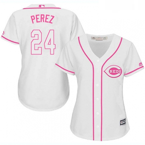 Womens Majestic Cincinnati Reds 24 Tony Perez Authentic White Fashion Cool Base MLB Jersey Womens Majestic Cincinnati Reds 24 Tony Perez Authentic White Fashion Cool Base MLB Jersey