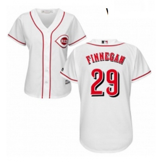 Womens Majestic Cincinnati Reds 29 Brandon Finnegan Replica White Home Cool Base MLB Jersey Womens Majestic Cincinnati Reds 29 Brandon Finnegan Replica White Home Cool Base MLB Jersey