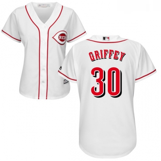 Womens Majestic Cincinnati Reds 30 Ken Griffey Authentic White Home Cool Base MLB Jersey Womens Majestic Cincinnati Reds 30 Ken Griffey Authentic White Home Cool Base MLB Jersey