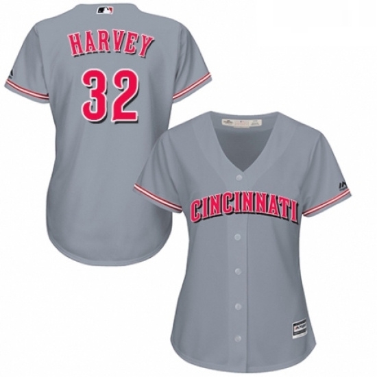 Womens Majestic Cincinnati Reds 32 Matt Harvey Authentic Grey Road Cool Base MLB Jersey Womens Majestic Cincinnati Reds 32 Matt Harvey Authentic Grey Road Cool Base MLB Jersey
