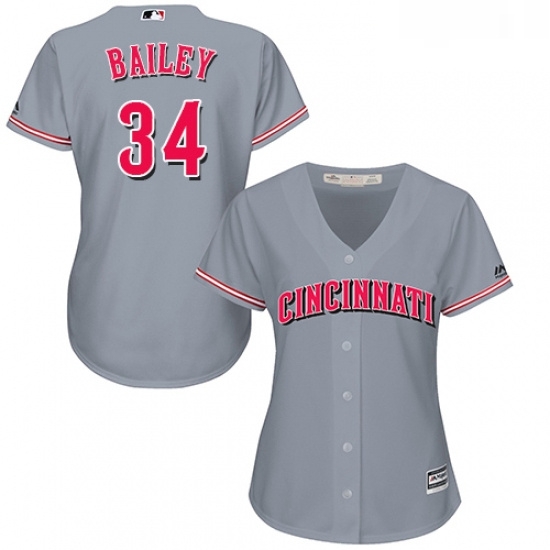Womens Majestic Cincinnati Reds 34 Homer Bailey Replica Grey Road Cool Base MLB Jersey Womens Majestic Cincinnati Reds 34 Homer Bailey Replica Grey Road Cool Base MLB Jersey