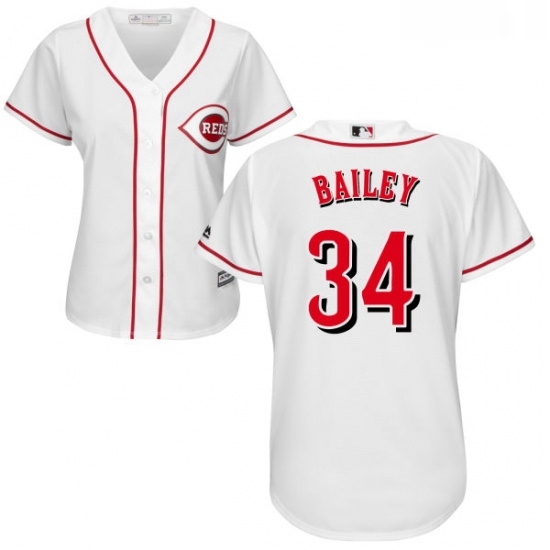 Womens Majestic Cincinnati Reds 34 Homer Bailey Replica White Home Cool Base MLB Jersey Womens Majestic Cincinnati Reds 34 Homer Bailey Replica White Home Cool Base MLB Jersey