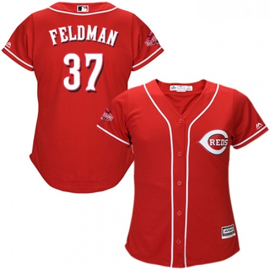 Womens Majestic Cincinnati Reds 37 Scott Feldman Authentic Red Alternate Cool Base MLB Jersey Womens Majestic Cincinnati Reds 37 Scott Feldman Authentic Red Alternate Cool Base MLB Jersey