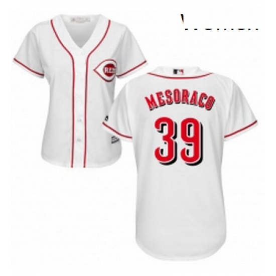 Womens Majestic Cincinnati Reds 39 Devin Mesoraco Replica White Home Cool Base MLB Jersey Womens Majestic Cincinnati Reds 39 Devin Mesoraco Replica White Home Cool Base MLB Jersey