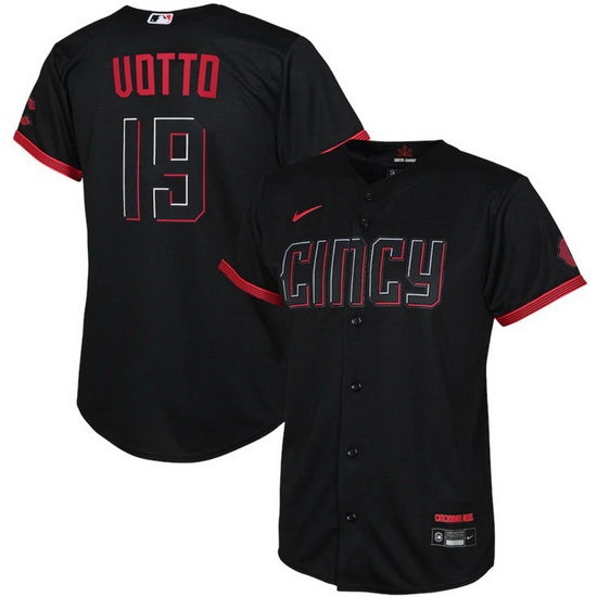 Youth Cincinnati Reds 19 Joey Votto Black 2023 City Connect Stitched Baseball Jersey Youth Cincinnati Reds 19 Joey Votto Black 2023 City Connect Stitched Baseball Jersey