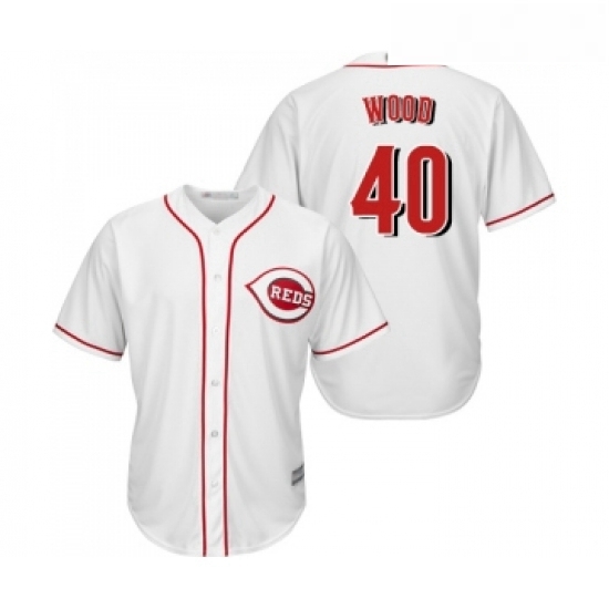 Youth Cincinnati Reds 40 Alex Wood Replica White Home Cool Base Baseball Jersey Youth Cincinnati Reds 40 Alex Wood Replica White Home Cool Base Baseball Jersey