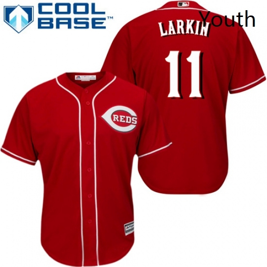 Youth Majestic Cincinnati Reds 11 Barry Larkin Authentic Red Alternate Cool Base MLB Jersey Youth Majestic Cincinnati Reds 11 Barry Larkin Authentic Red Alternate Cool Base MLB Jersey