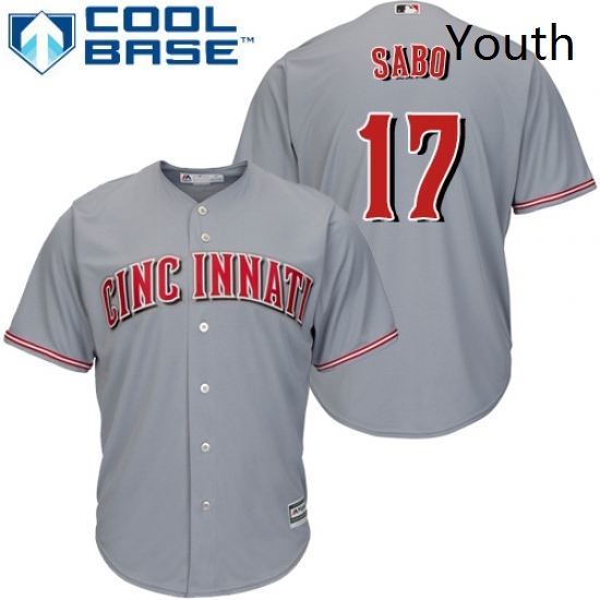 Youth Majestic Cincinnati Reds 17 Chris Sabo Replica Grey Road Cool Base MLB Jersey Youth Majestic Cincinnati Reds 17 Chris Sabo Replica Grey Road Cool Base MLB Jersey