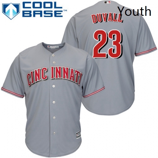 Youth Majestic Cincinnati Reds 23 Adam Duvall Replica Grey Road Cool Base MLB Jersey Youth Majestic Cincinnati Reds 23 Adam Duvall Replica Grey Road Cool Base MLB Jersey