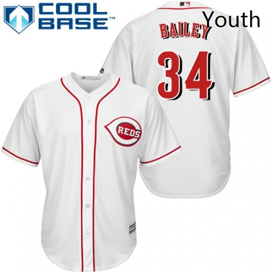 Youth Majestic Cincinnati Reds 34 Homer Bailey Replica White Home Cool Base MLB Jersey Youth Majestic Cincinnati Reds 34 Homer Bailey Replica White Home Cool Base MLB Jersey