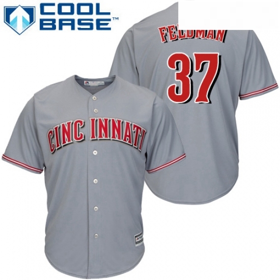 Youth Majestic Cincinnati Reds 37 Scott Feldman Replica Grey Road Cool Base MLB Jersey Youth Majestic Cincinnati Reds 37 Scott Feldman Replica Grey Road Cool Base MLB Jersey