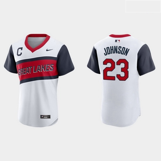 Men Cleveland Indians 23 Daniel Johnson Men Nike White 2021 Little League Class Authentic MLB Jersey Men Cleveland Indians 23 Daniel Johnson Men Nike White 2021 Little League Class Authentic MLB Jersey