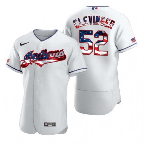 Men Cleveland Indians 52 Mike Clevinger Men Nike White Fluttering USA Flag Limited Edition Flex Base MLB Jersey Men Cleveland Indians 52 Mike Clevinger Men Nike White Fluttering USA Flag Limited Edition Flex Base MLB Jersey
