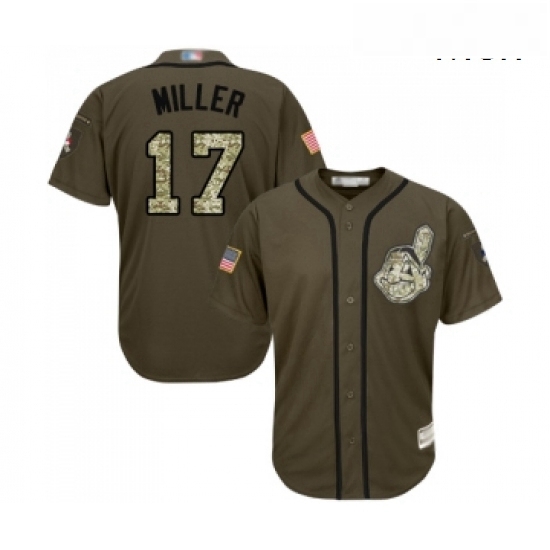 Mens Cleveland Indians 17 Brad Miller Authentic Green Salute to Service Baseball Jersey Mens Cleveland Indians 17 Brad Miller Authentic Green Salute to Service Baseball Jersey