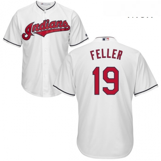 Mens Majestic Cleveland Indians 19 Bob Feller Replica White Home Cool Base MLB Jersey Mens Majestic Cleveland Indians 19 Bob Feller Replica White Home Cool Base MLB Jersey