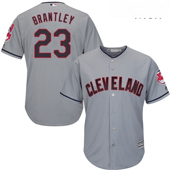 Mens Majestic Cleveland Indians 23 Michael Brantley Replica Grey Road Cool Base MLB Jersey Mens Majestic Cleveland Indians 23 Michael Brantley Replica Grey Road Cool Base MLB Jersey