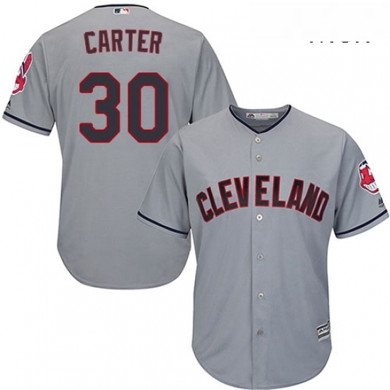 Mens Majestic Cleveland Indians 30 Joe Carter Replica Grey Road Cool Base MLB Jersey Mens Majestic Cleveland Indians 30 Joe Carter Replica Grey Road Cool Base MLB Jersey