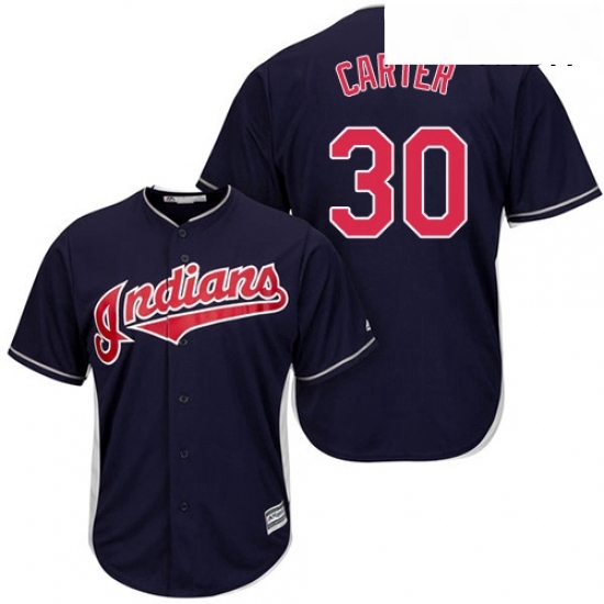 Mens Majestic Cleveland Indians 30 Joe Carter Replica Navy Blue Alternate 1 Cool Base MLB Jersey Mens Majestic Cleveland Indians 30 Joe Carter Replica Navy Blue Alternate 1 Cool Base MLB Jersey