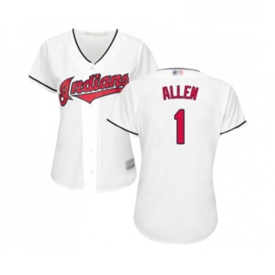 Womens Cleveland Indians 1 Greg Allen Replica White Home Cool Base Baseball Jersey Womens Cleveland Indians 1 Greg Allen Replica White Home Cool Base Baseball Jersey