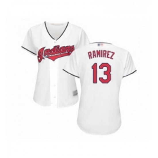 Womens Cleveland Indians 13 Hanley Ramirez Replica White Home Cool Base Baseball Jersey Womens Cleveland Indians 13 Hanley Ramirez Replica White Home Cool Base Baseball Jersey