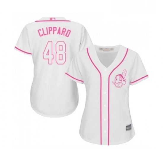Womens Cleveland Indians 48 Tyler Clippard Replica White Fashion Cool Base Baseball Jersey Womens Cleveland Indians 48 Tyler Clippard Replica White Fashion Cool Base Baseball Jersey
