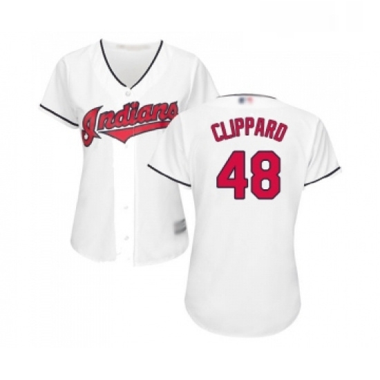 Womens Cleveland Indians 48 Tyler Clippard Replica White Home Cool Base Baseball Jersey Womens Cleveland Indians 48 Tyler Clippard Replica White Home Cool Base Baseball Jersey