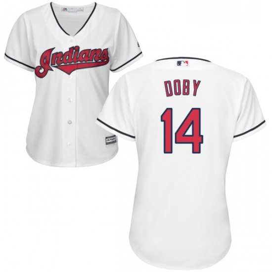 Womens Majestic Cleveland Indians 14 Larry Doby Authentic White Home Cool Base MLB Jersey Womens Majestic Cleveland Indians 14 Larry Doby Authentic White Home Cool Base MLB Jersey