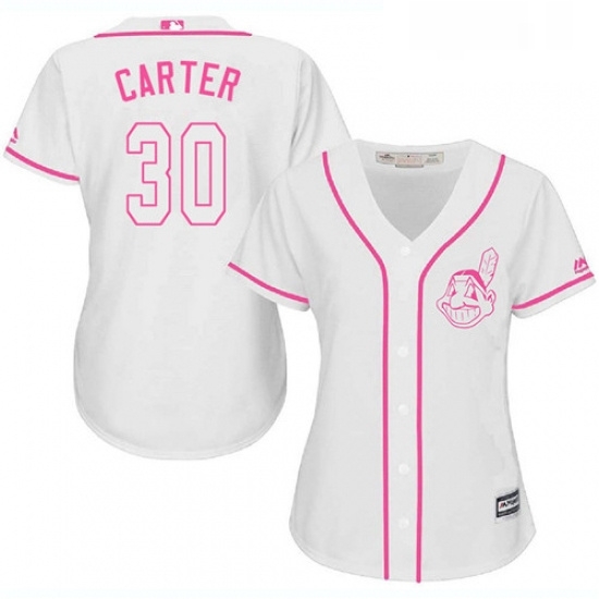 Womens Majestic Cleveland Indians 30 Joe Carter Replica White Fashion Cool Base MLB Jersey Womens Majestic Cleveland Indians 30 Joe Carter Replica White Fashion Cool Base MLB Jersey