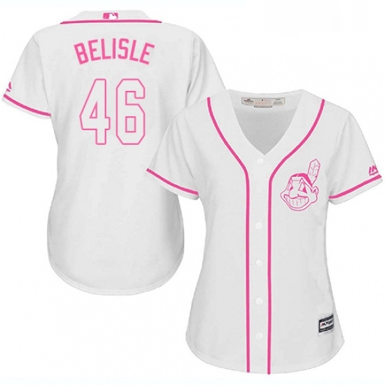 Womens Majestic Cleveland Indians 46 Matt Belisle Authentic White Fashion Cool Base MLB Jersey Womens Majestic Cleveland Indians 46 Matt Belisle Authentic White Fashion Cool Base MLB Jersey