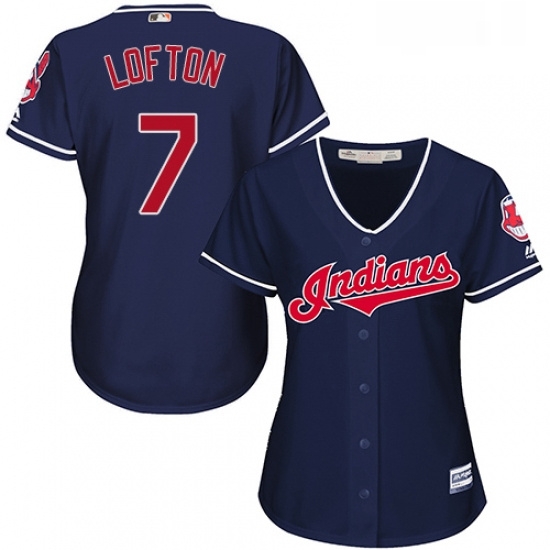 Womens Majestic Cleveland Indians 7 Kenny Lofton Replica Navy Blue Alternate 1 Cool Base MLB Jersey Womens Majestic Cleveland Indians 7 Kenny Lofton Replica Navy Blue Alternate 1 Cool Base MLB Jersey