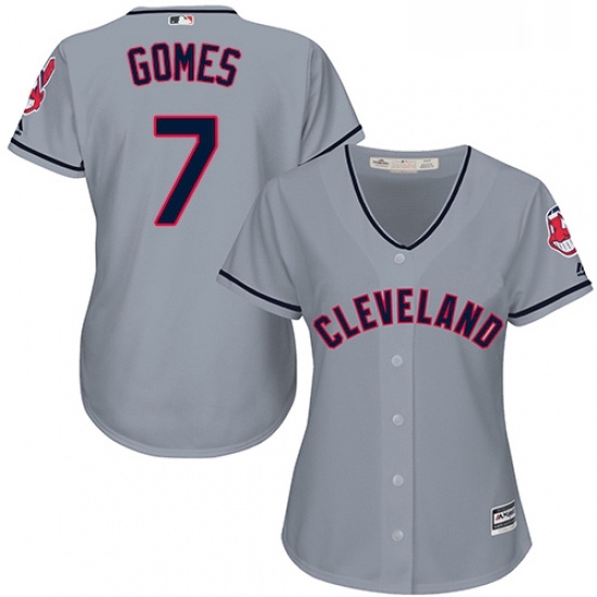 Womens Majestic Cleveland Indians 7 Yan Gomes Replica Grey Road Cool Base MLB Jersey Womens Majestic Cleveland Indians 7 Yan Gomes Replica Grey Road Cool Base MLB Jersey