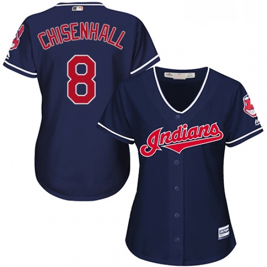 Womens Majestic Cleveland Indians 8 Lonnie Chisenhall Authentic Navy Blue Alternate 1 Cool Base MLB Jersey Womens Majestic Cleveland Indians 8 Lonnie Chisenhall Authentic Navy Blue Alternate 1 Cool Base MLB Jersey