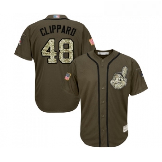 Youth Cleveland Indians 48 Tyler Clippard Authentic Green Salute to Service Baseball Jersey Youth Cleveland Indians 48 Tyler Clippard Authentic Green Salute to Service Baseball Jersey