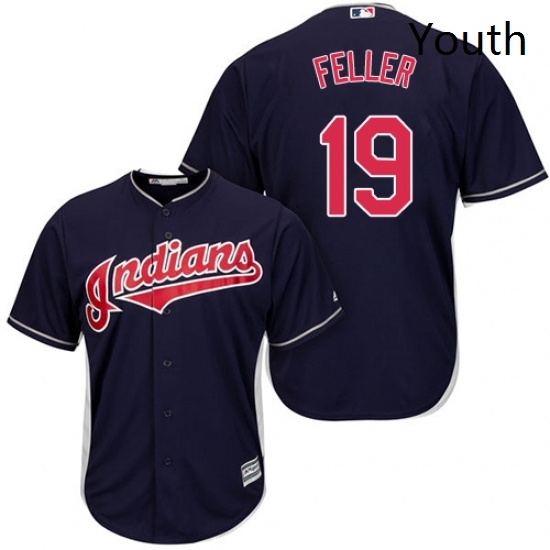 Youth Majestic Cleveland Indians 19 Bob Feller Replica Navy Blue Alternate 1 Cool Base MLB Jersey Youth Majestic Cleveland Indians 19 Bob Feller Replica Navy Blue Alternate 1 Cool Base MLB Jersey