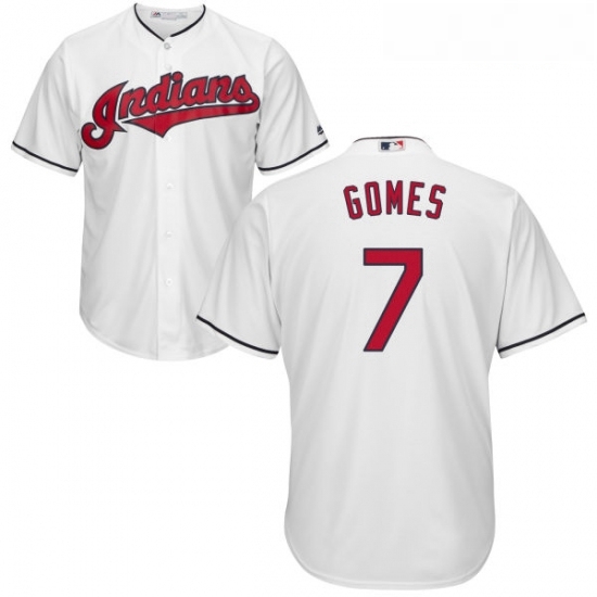Youth Majestic Cleveland Indians 7 Yan Gomes Authentic White Home Cool Base MLB Jersey Youth Majestic Cleveland Indians 7 Yan Gomes Authentic White Home Cool Base MLB Jersey