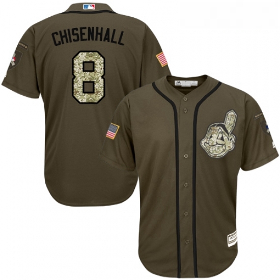 Youth Majestic Cleveland Indians 8 Lonnie Chisenhall Replica Green Salute to Service MLB Jersey Youth Majestic Cleveland Indians 8 Lonnie Chisenhall Replica Green Salute to Service MLB Jersey
