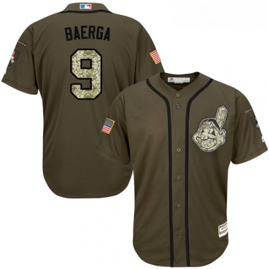 Youth Majestic Cleveland Indians 9 Carlos Baerga Replica Green Salute to Service MLB Jersey Youth Majestic Cleveland Indians 9 Carlos Baerga Replica Green Salute to Service MLB Jersey