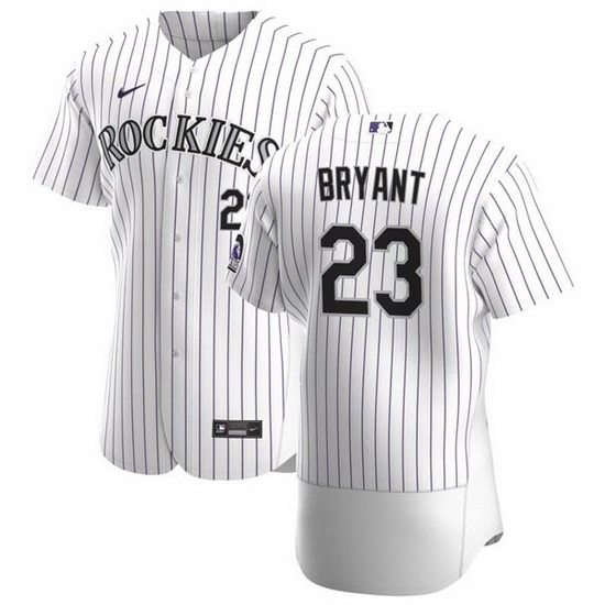 Men Colorado Rockies 23 Kris Bryant White Flex Base Stitched jersey Men Colorado Rockies 23 Kris Bryant White Flex Base Stitched jersey