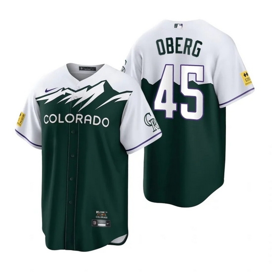 Men Nike Nike Colorado Rockies #45 Scott Oberg City Connect Stitched Cool Base Baseball Jersey Men Nike Nike Colorado Rockies #45 Scott Oberg City Connect Stitched Cool Base Baseball Jersey