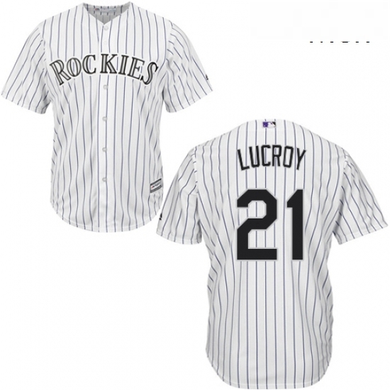 Mens Majestic Colorado Rockies 21 Jonathan Lucroy Replica White Home Cool Base MLB Jersey Mens Majestic Colorado Rockies 21 Jonathan Lucroy Replica White Home Cool Base MLB Jersey