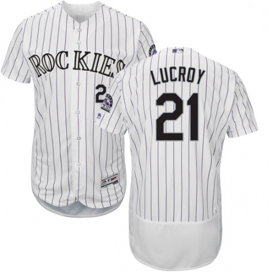 Mens Majestic Colorado Rockies 21 Jonathan Lucroy White Flexbase Authentic Collection MLB Jersey Mens Majestic Colorado Rockies 21 Jonathan Lucroy White Flexbase Authentic Collection MLB Jersey