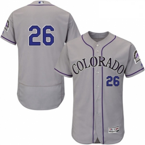 Mens Majestic Colorado Rockies 26 David Dahl Grey Road Flex Base Authentic Collection MLB Jersey Mens Majestic Colorado Rockies 26 David Dahl Grey Road Flex Base Authentic Collection MLB Jersey