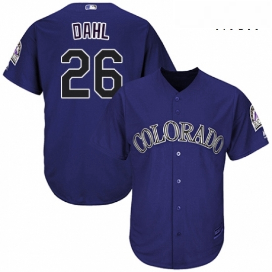Mens Majestic Colorado Rockies 26 David Dahl Replica Purple Alternate 1 Cool Base MLB Jersey Mens Majestic Colorado Rockies 26 David Dahl Replica Purple Alternate 1 Cool Base MLB Jersey