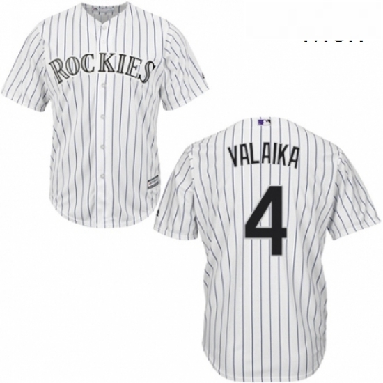 Mens Majestic Colorado Rockies 4 Pat Valaika Replica White Home Cool Base MLB Jersey Mens Majestic Colorado Rockies 4 Pat Valaika Replica White Home Cool Base MLB Jersey
