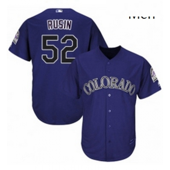 Mens Majestic Colorado Rockies 52 Chris Rusin Replica Purple Alternate 1 Cool Base MLB Jersey Mens Majestic Colorado Rockies 52 Chris Rusin Replica Purple Alternate 1 Cool Base MLB Jersey